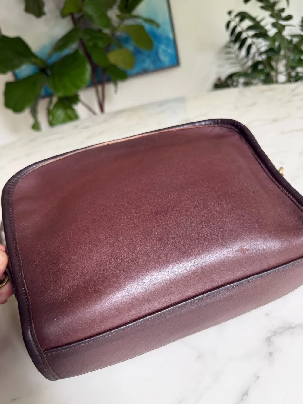 Coach Vintage Metropolis Zip Crossbody Bag 9087 Mahogany Leather 90's w/ Key Fob - Picture 12 of 16